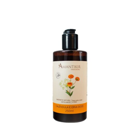 Sabonete Líquido Natural Esfoliante de Calêndula e Erva Doce - 250ml